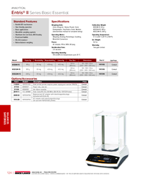 Thumbnail of document Data Sheet - Entris II Series Basic Essential, Sartorius Analytical Balance